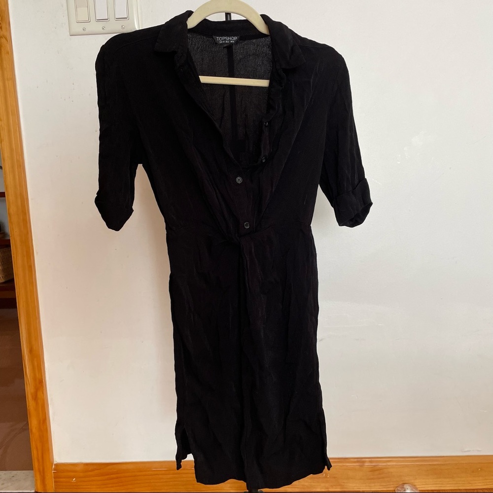 Black button up topshop dress